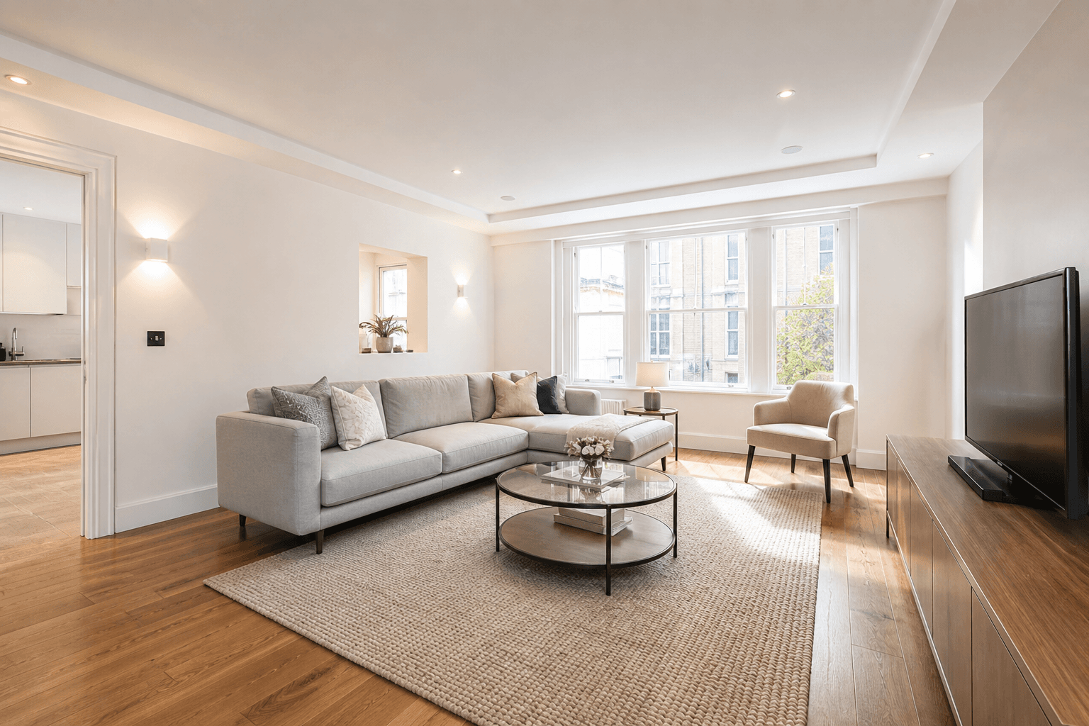 Bright, professionally cleaned modern London living room