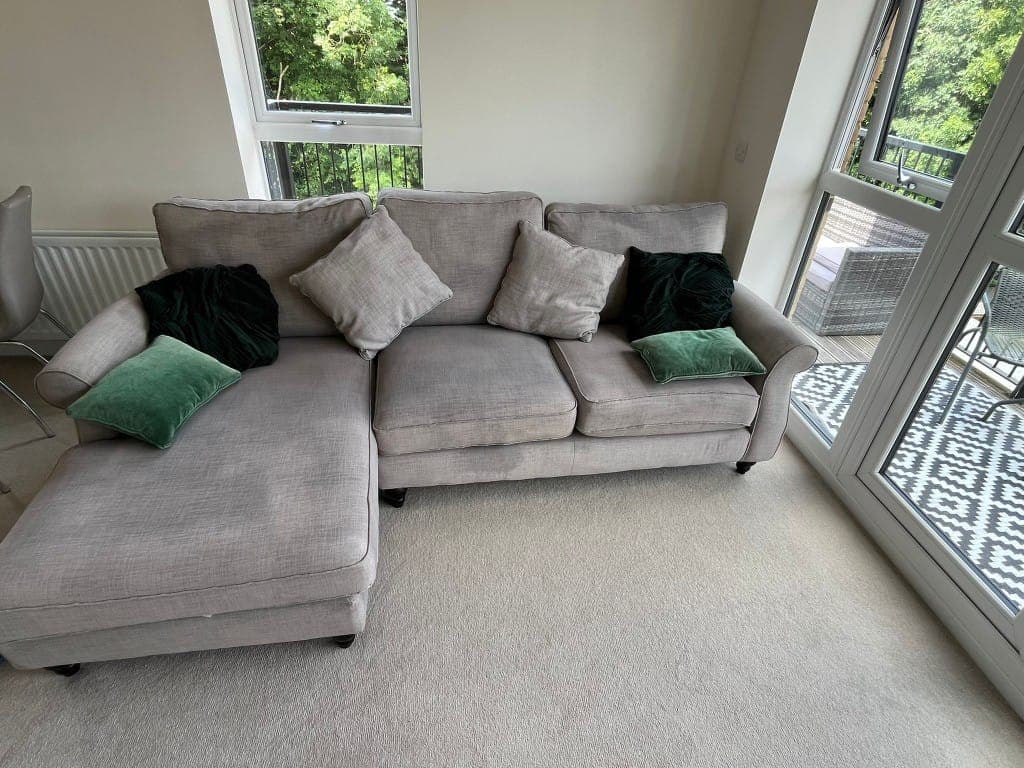 Freshly cleaned sofa after a Tenanclean upholstery clean in London